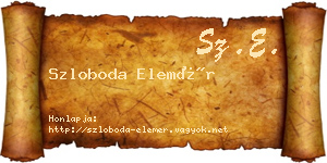 Szloboda Elemér névjegykártya
